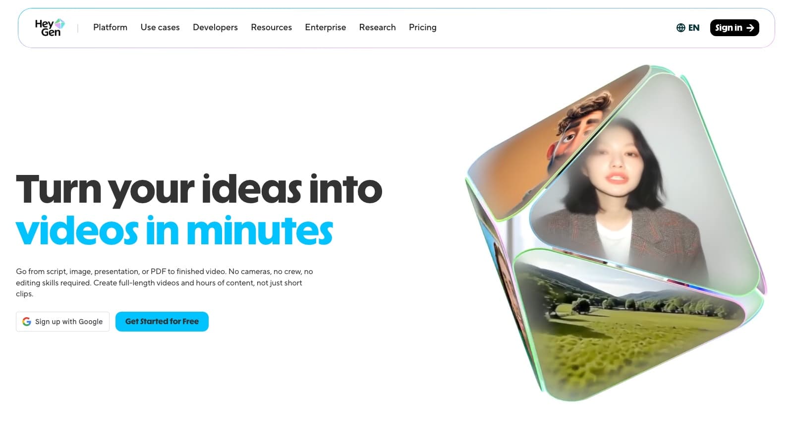 heygen website screenshot accompanying the comparison